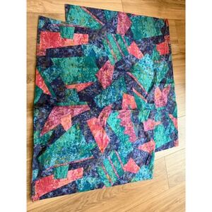Vintage 80s 90s Abstract Geometric Pillowcase / Sham Teal Pink Memphis Style